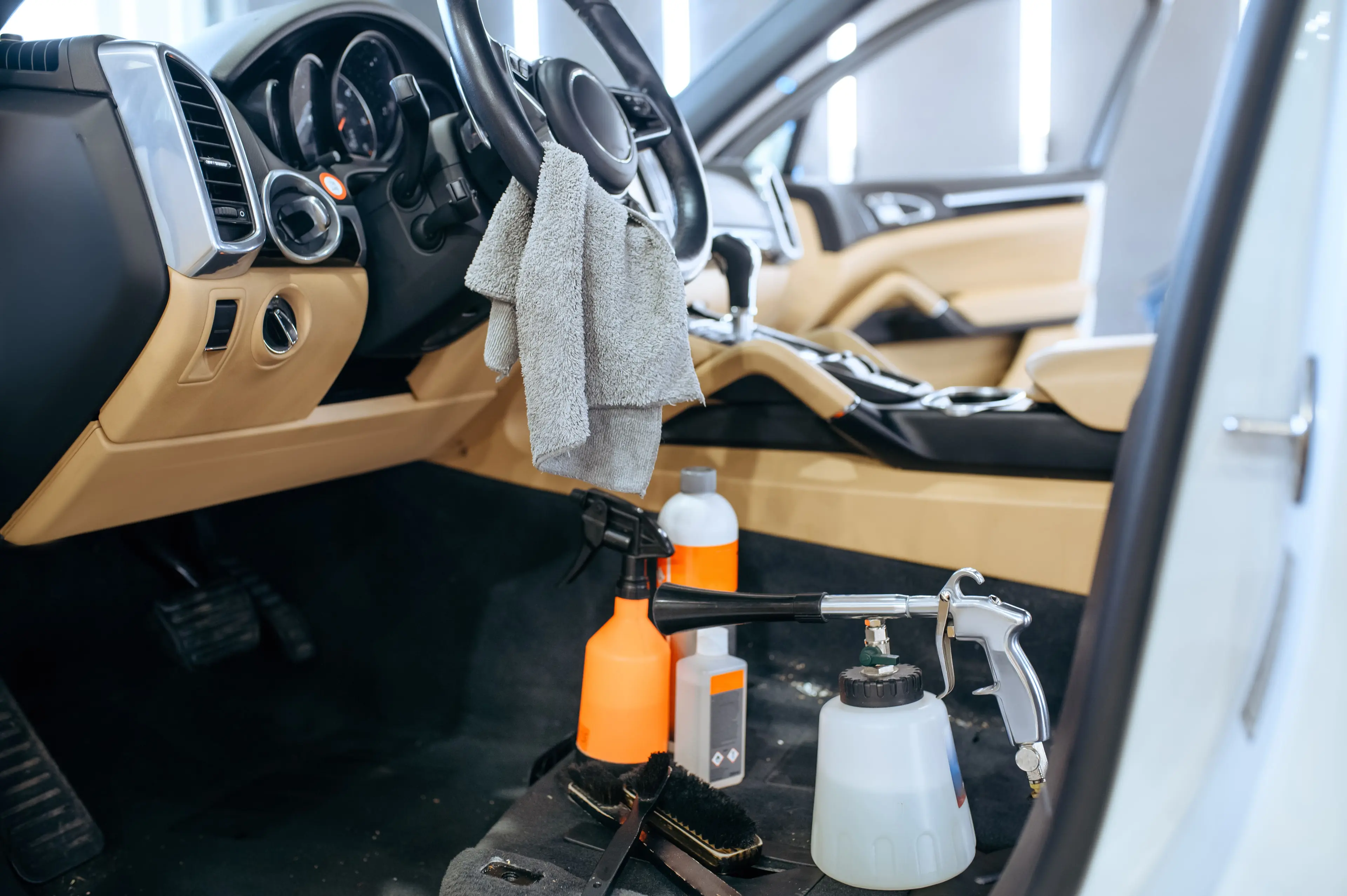 Clean and carefully maintained vehicle interior with refreshed seats and dashboard